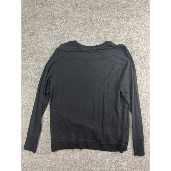 Athleta Criss Cross Front Sweatshirt Women's Large Black Modal Pullover - Picture 6 of 6